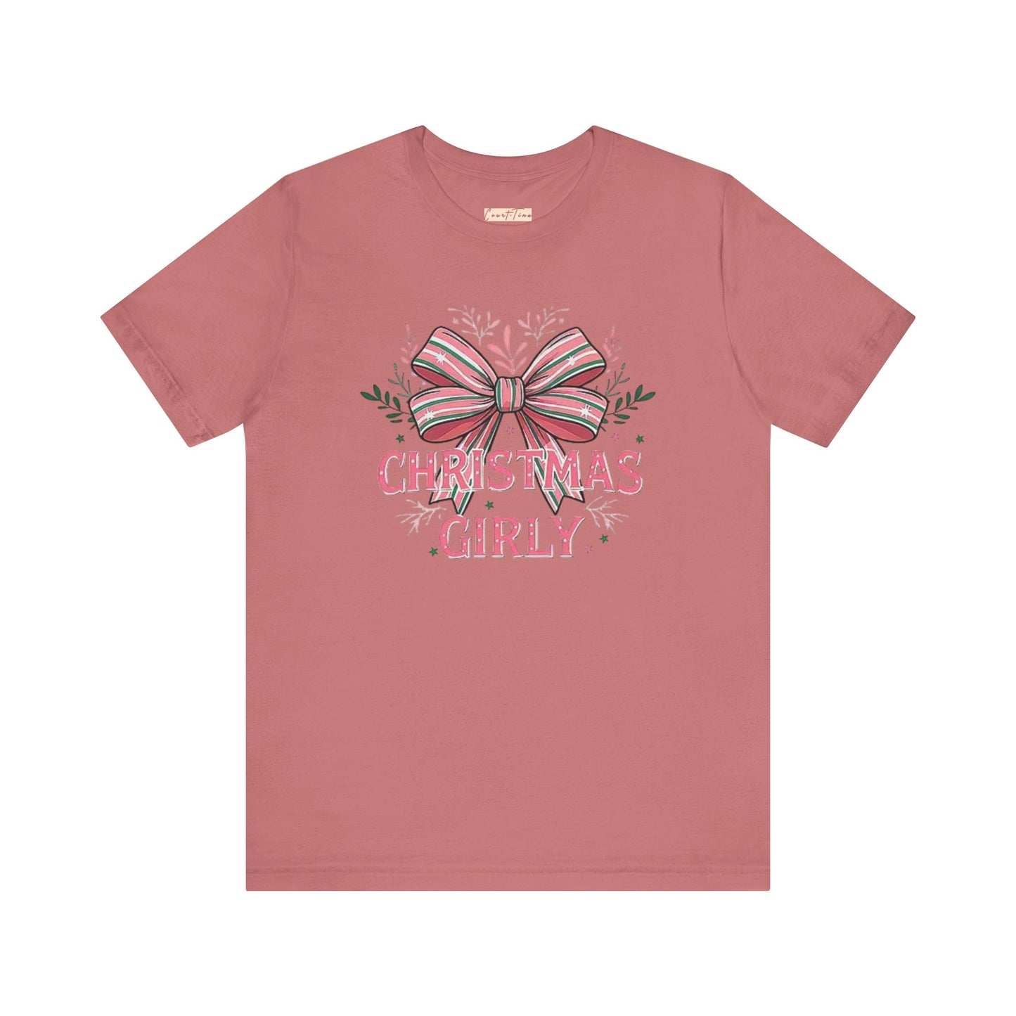Christmas Girly Short Sleeve Tee, Holiday T-Shirt, Gift Idea, Festive Apparel, Seasonal Top, Christmas Outfit
