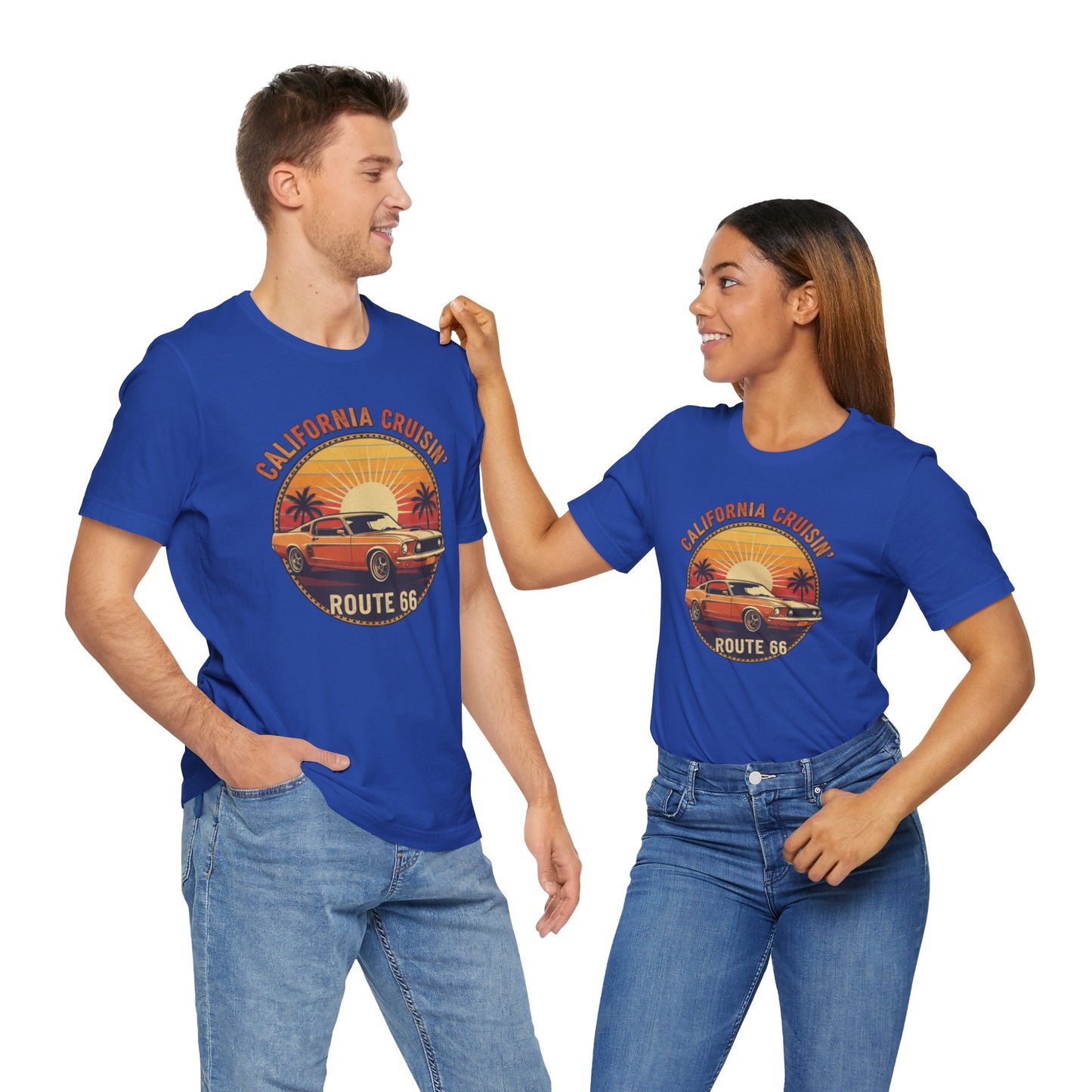 California Cruisin' Vintage Tee, Retro Car Shirt, Route 66 Graphic Tee, Perfect for Road Trips, Travel Lovers Apparel, Unisex T-Shirt