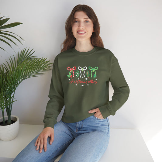 Embroidered Christmas Vibes Sweatshirt
