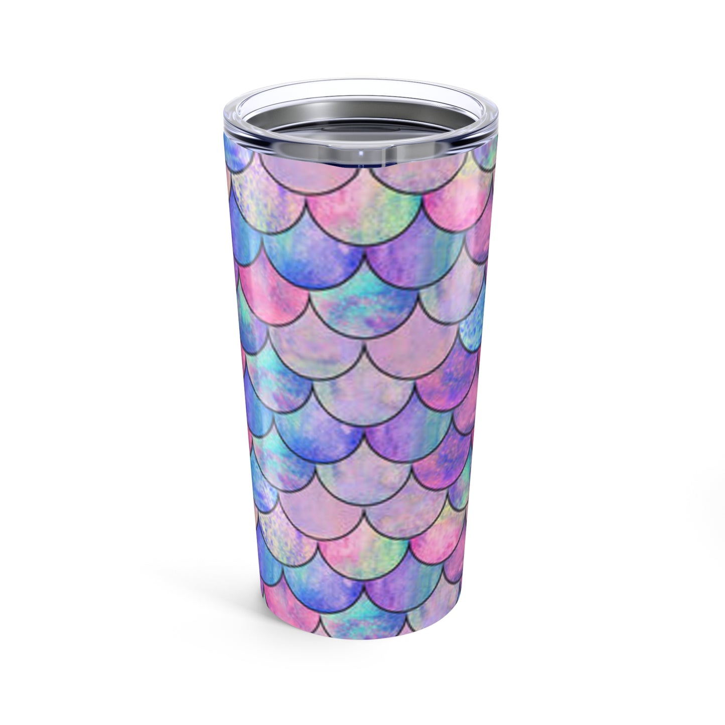Mermaid Scale Tumbler, Colorful 20oz Travel Mug for Ocean Lovers, Birthday Gift, Summer Vibes, Reusable Drinkware, Beach Accessory