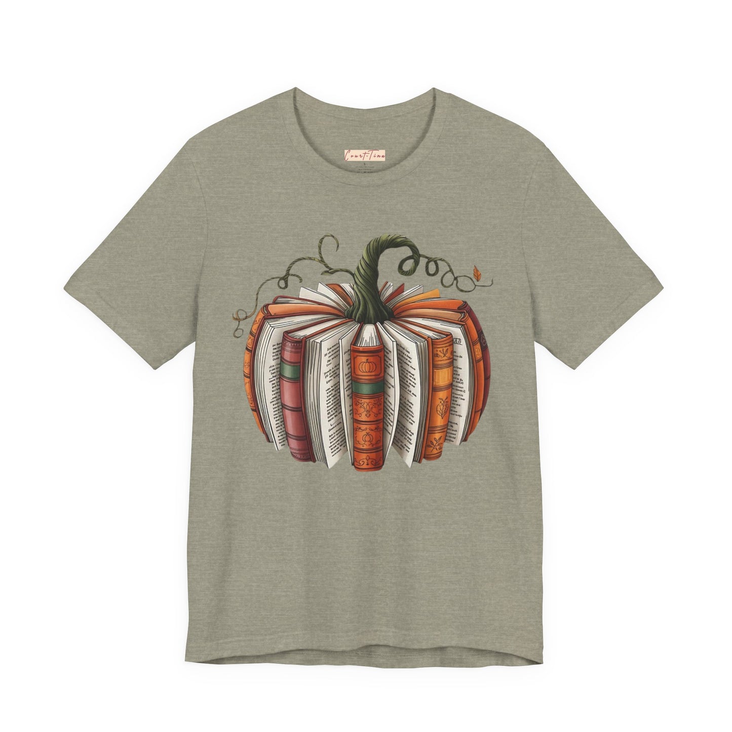 Fall Pumpkin Books Unisex Tee - Cozy Autumn T-Shirt for Book Lovers