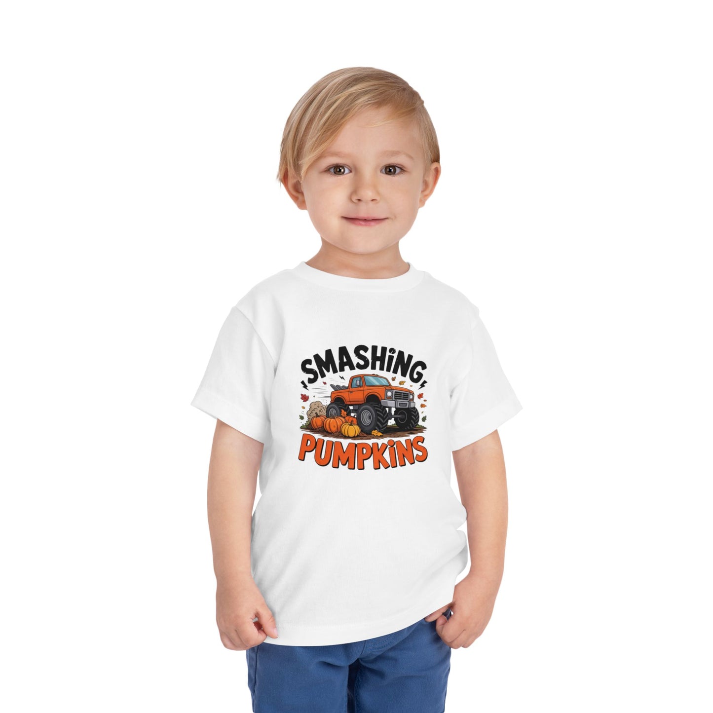Toddler Smashing Pumpkins Tee - Adorable 'Smashing Pumpkins' Graphic, Perfect for Fall, Halloween, Kids' Costume, Pumpkin Patch