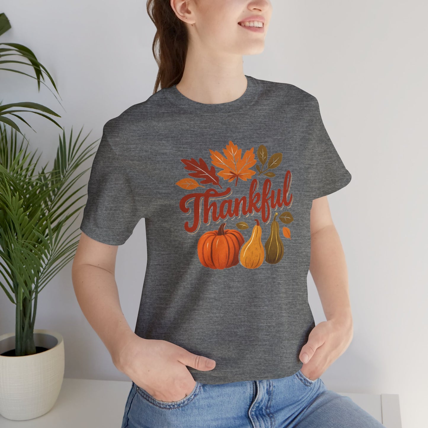 Fall Harvest Thankful Tee, Autumn Shirt, Thanksgiving Gift, Cozy Casual Wear, Unisex Fall Tee, Seasonal Apparel