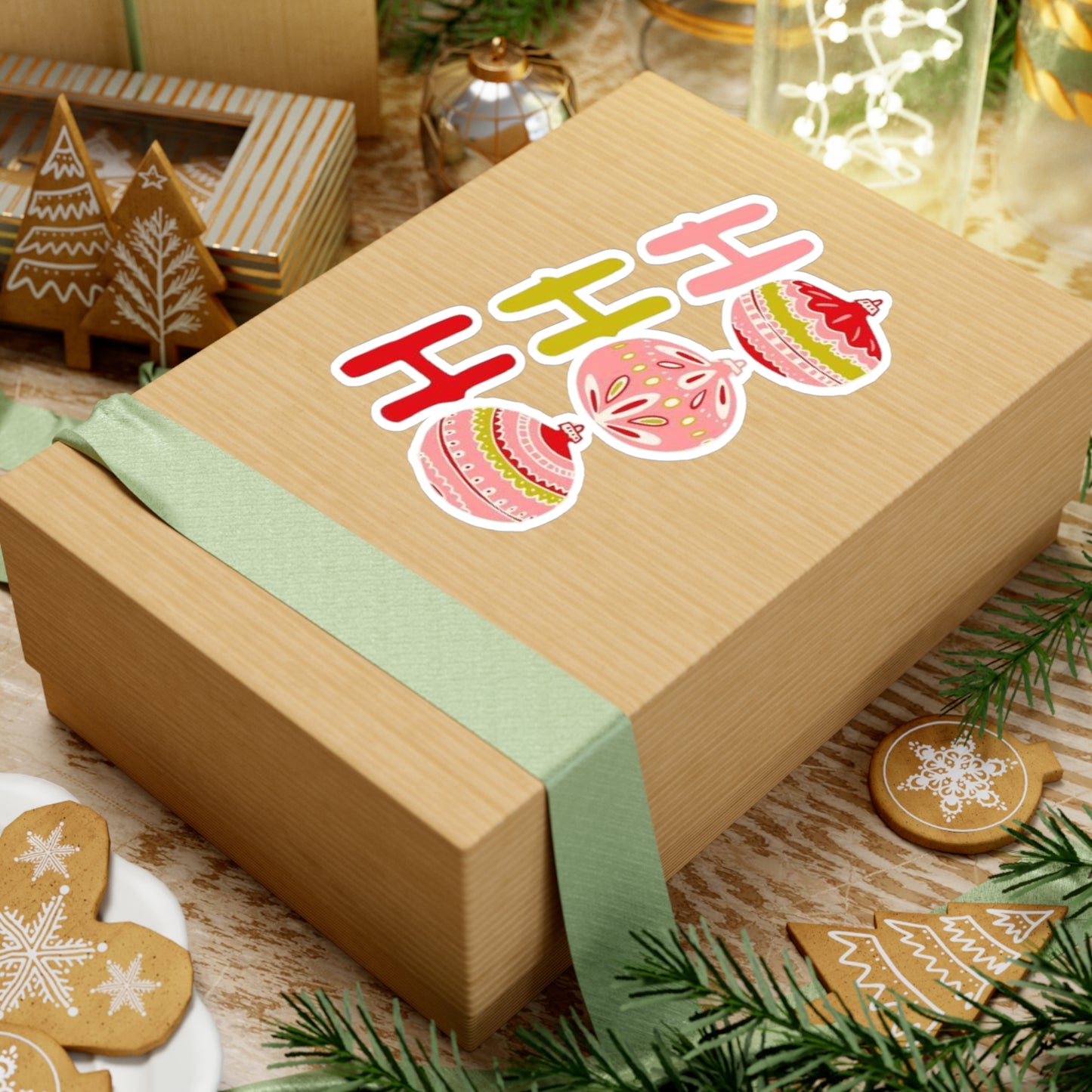 Holiday-Themed Kiss-Cut Vinyl Decals