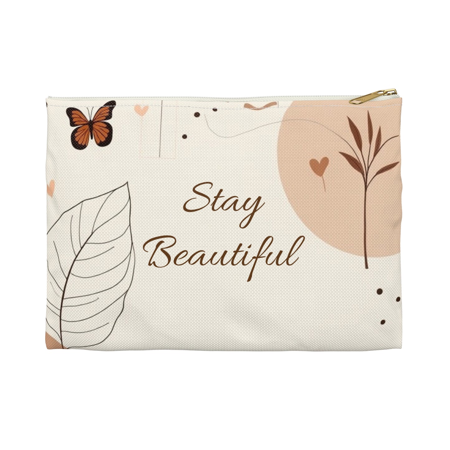 Stylish Accessory Pouch with Butterfly and Leaf Design, Perfect for Travel, Organizing, Gifts, Everyday Use, Nature Lovers