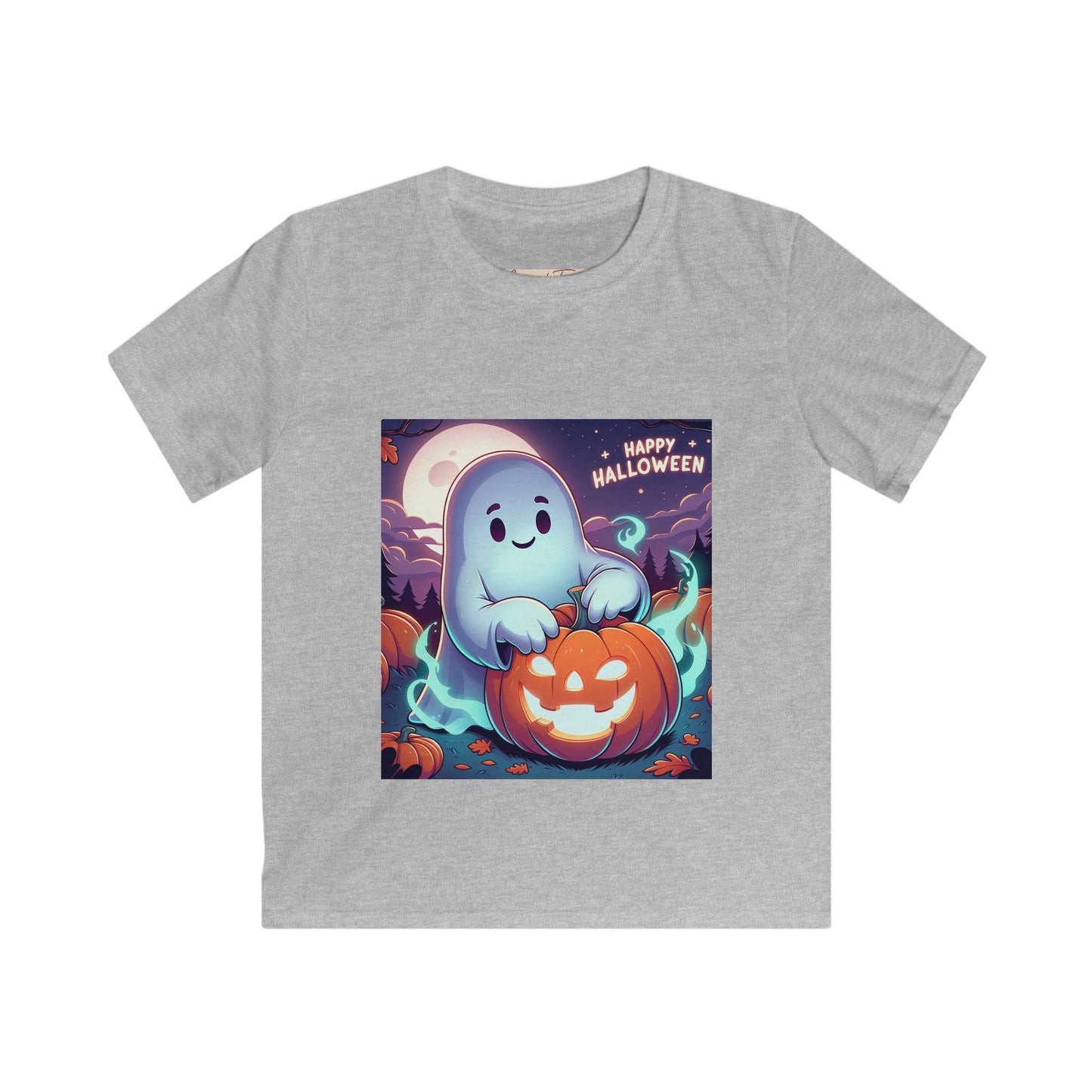 Happy Halloween Kids Tee, Ghost Pumpkin Shirt, Fall Fun Apparel, Trick or Treat Outfit, Spooky Kids Clothing