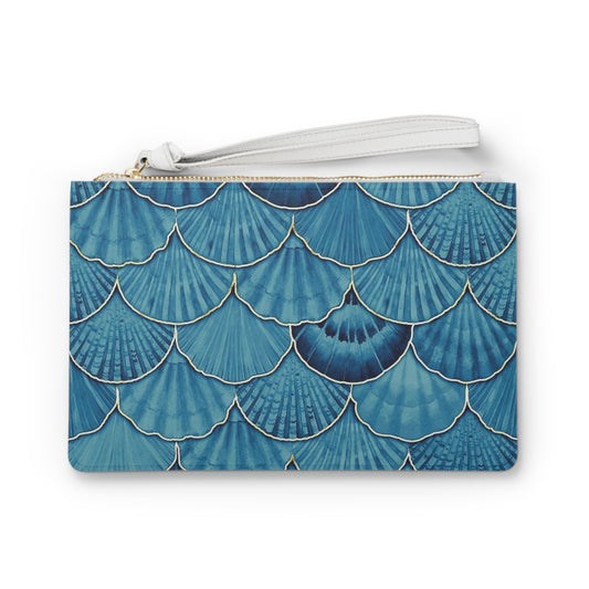 Blue Seashell Clutch Bag, Chic Accessories, Beach Vacation, Summer Outings, Mermaid Lover Gift, Travel Essentials