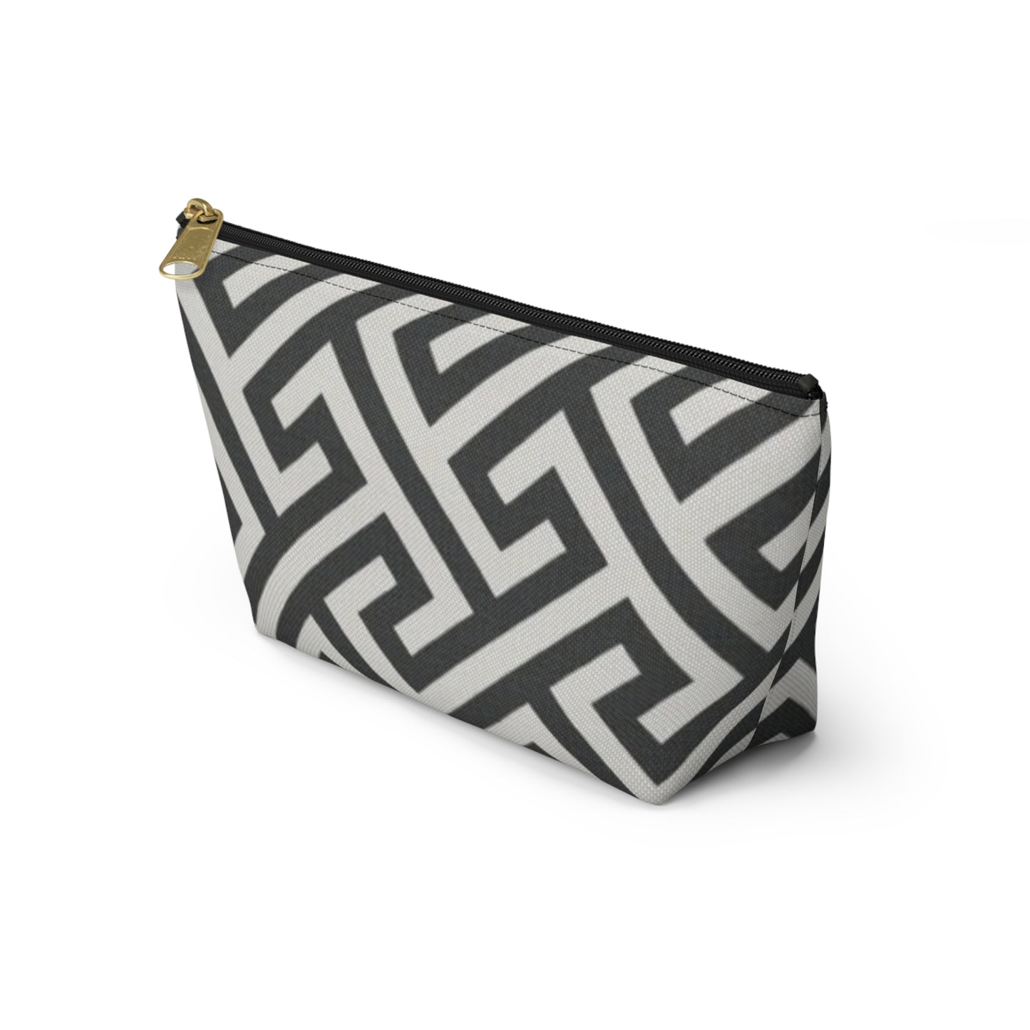 Chic Geometric Accessory Pouch, Makeup Bag, Travel Organizer, Gift for Her, Elegant Storage, Fashionable Zippered Pouch