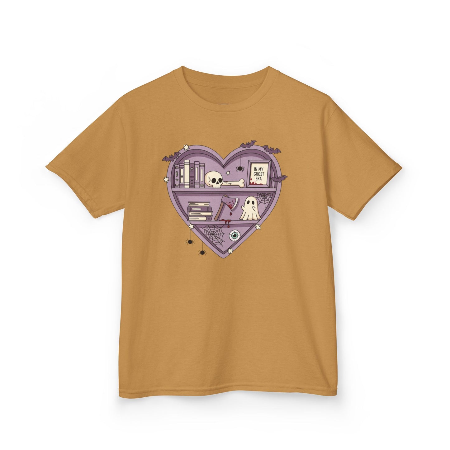 Ghost Heart Kids Tee, Cute Kids T-Shirt, School Spirit Shirt, Birthday Gift for Kids, Cute Graphic Tee