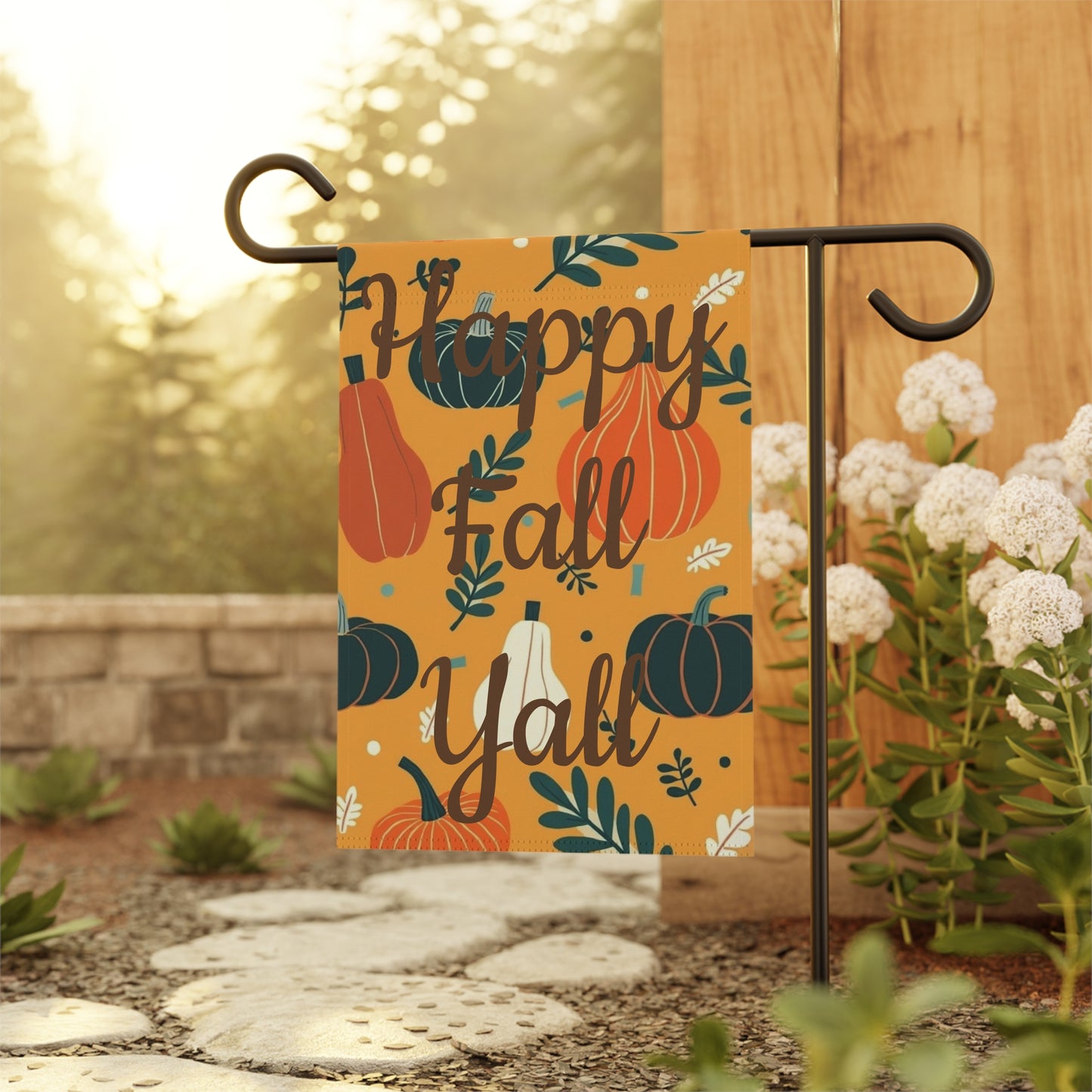 Autumn Garden Flag - Happy Fall Y'all Banner | Rustic Outdoor Decor, Seasonal Garden Decoration, Thanksgiving Yard Sign, Fall Decor