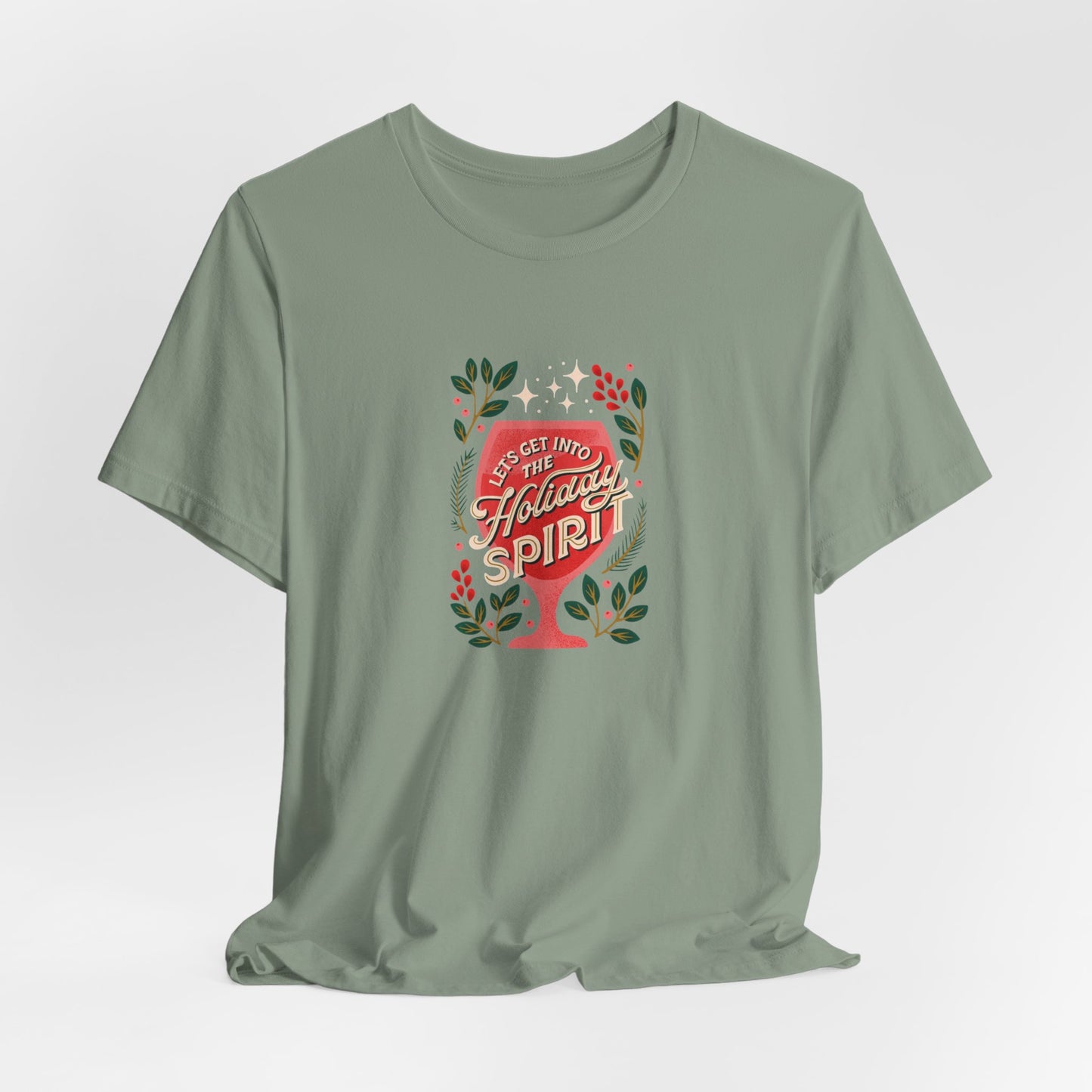 Holiday Spirit Short Sleeve Tee - Unisex Jersey T-Shirt, Festive Casual Wear, Christmas Gift, Family Gatherings, Seasonal Apparel