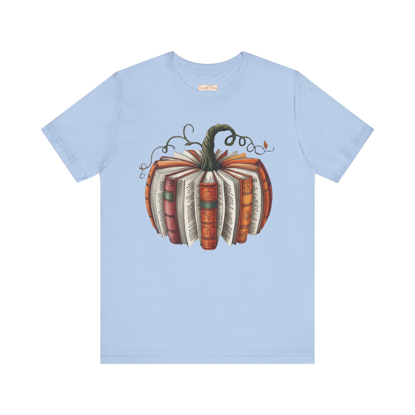 Fall Pumpkin Books Unisex Tee - Cozy Autumn T-Shirt for Book Lovers