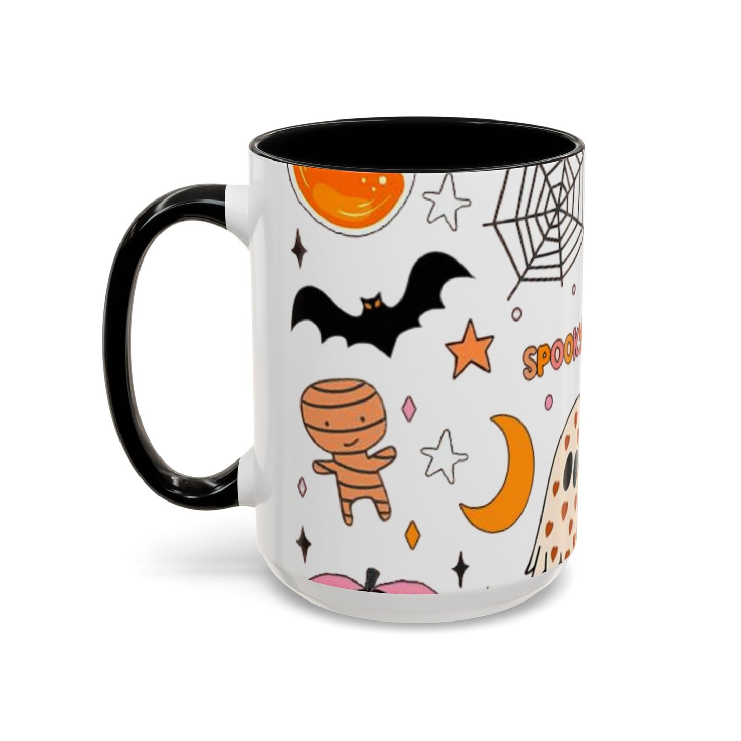 Halloween Accent Coffee Mug - Spooky Cute Designs, Perfect for Fall Décor, Pumpkin, Trick-or-Treat, Autumn Gift, Kids & Adults