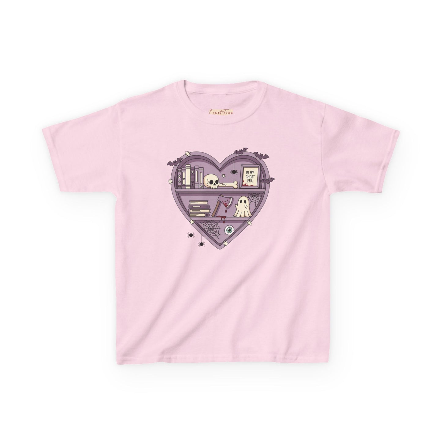 Ghost Heart Kids Tee, Cute Kids T-Shirt, School Spirit Shirt, Birthday Gift for Kids, Cute Graphic Tee