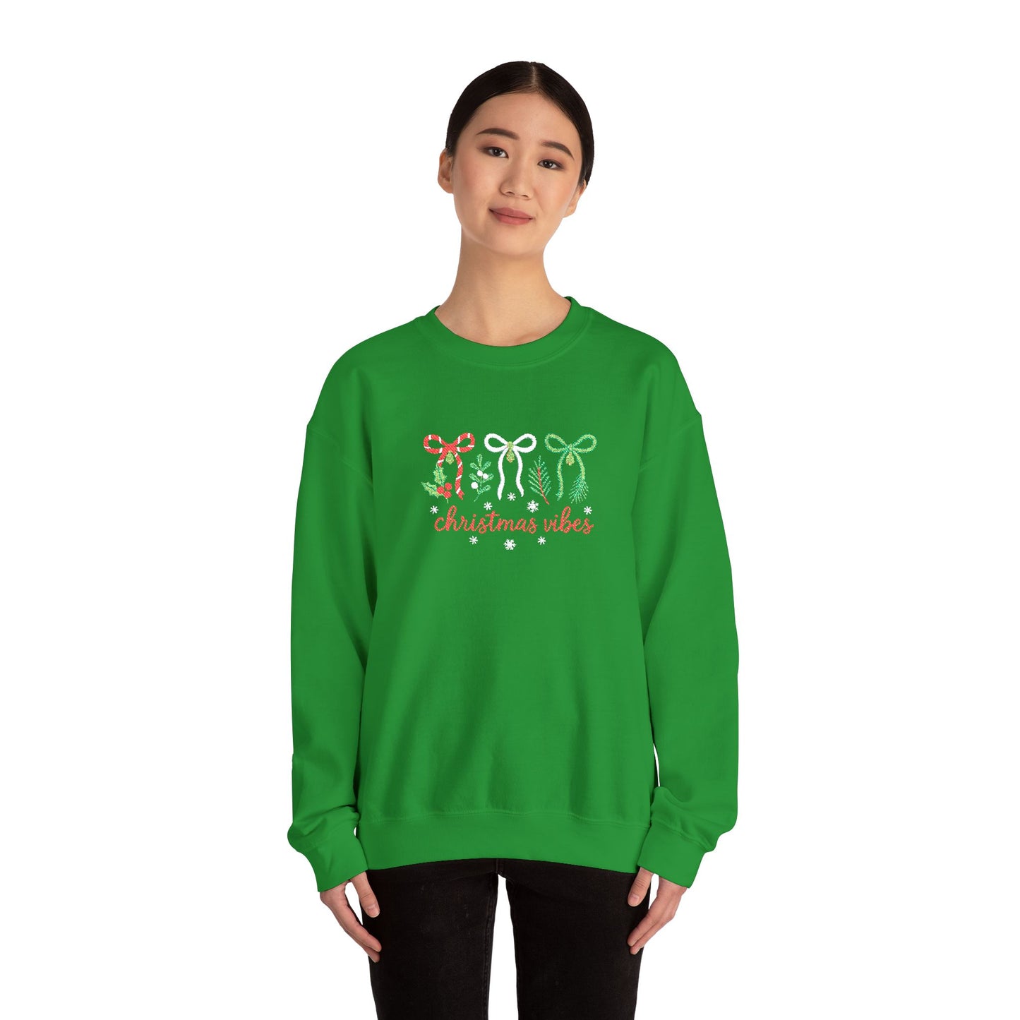Embroidered Christmas Vibes Sweatshirt