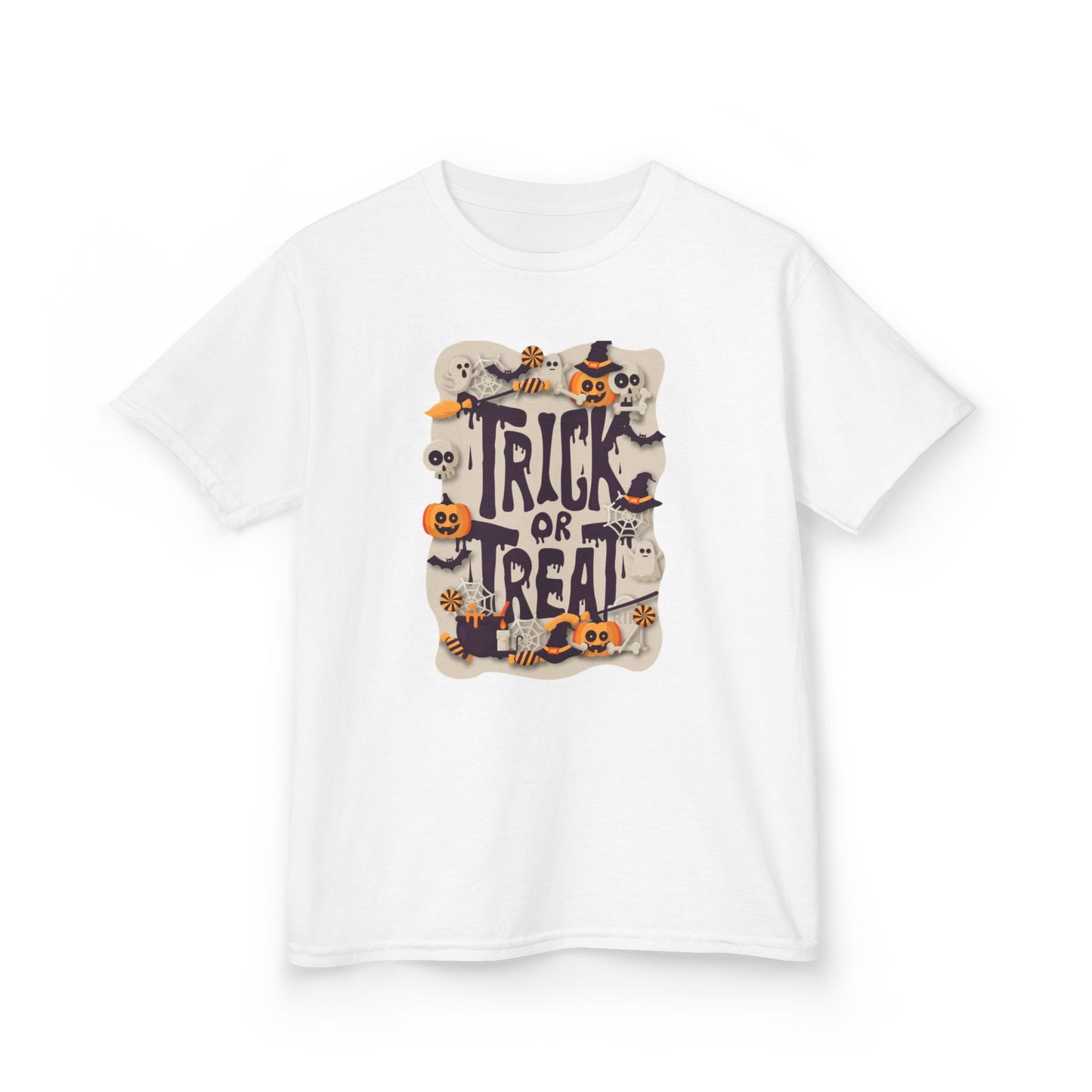 Kids Halloween Tee, Trick or Treat Shirt, Fun Fall Apparel, Halloween Costume, Kids Graphic Tee, Spooky Season T-Shirt