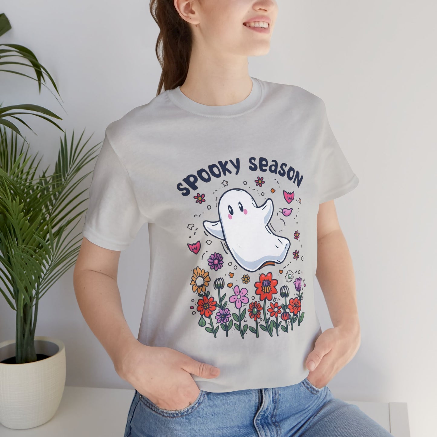 Spooky Season Ghost Tee, Spooky Season Unisex T-Shirt, Cute Halloween Outfit, Fall Vibes Shirt, Ghost Lover Gift