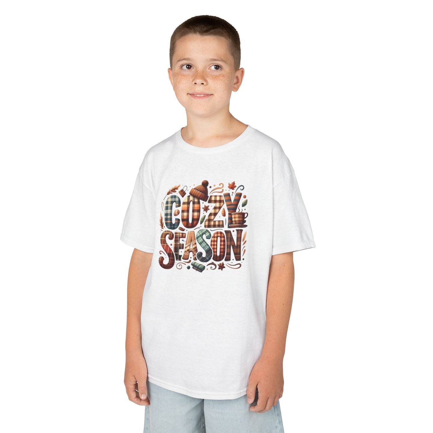 Cozy Season Kids Tee - Perfect for Fall, Halloween, Thanksgiving, Birthday Gift, Family Outings, Casual Wear