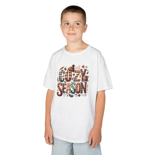 Cozy Season Kids Tee - Perfect for Fall, Halloween, Thanksgiving, Birthday Gift, Family Outings, Casual Wear