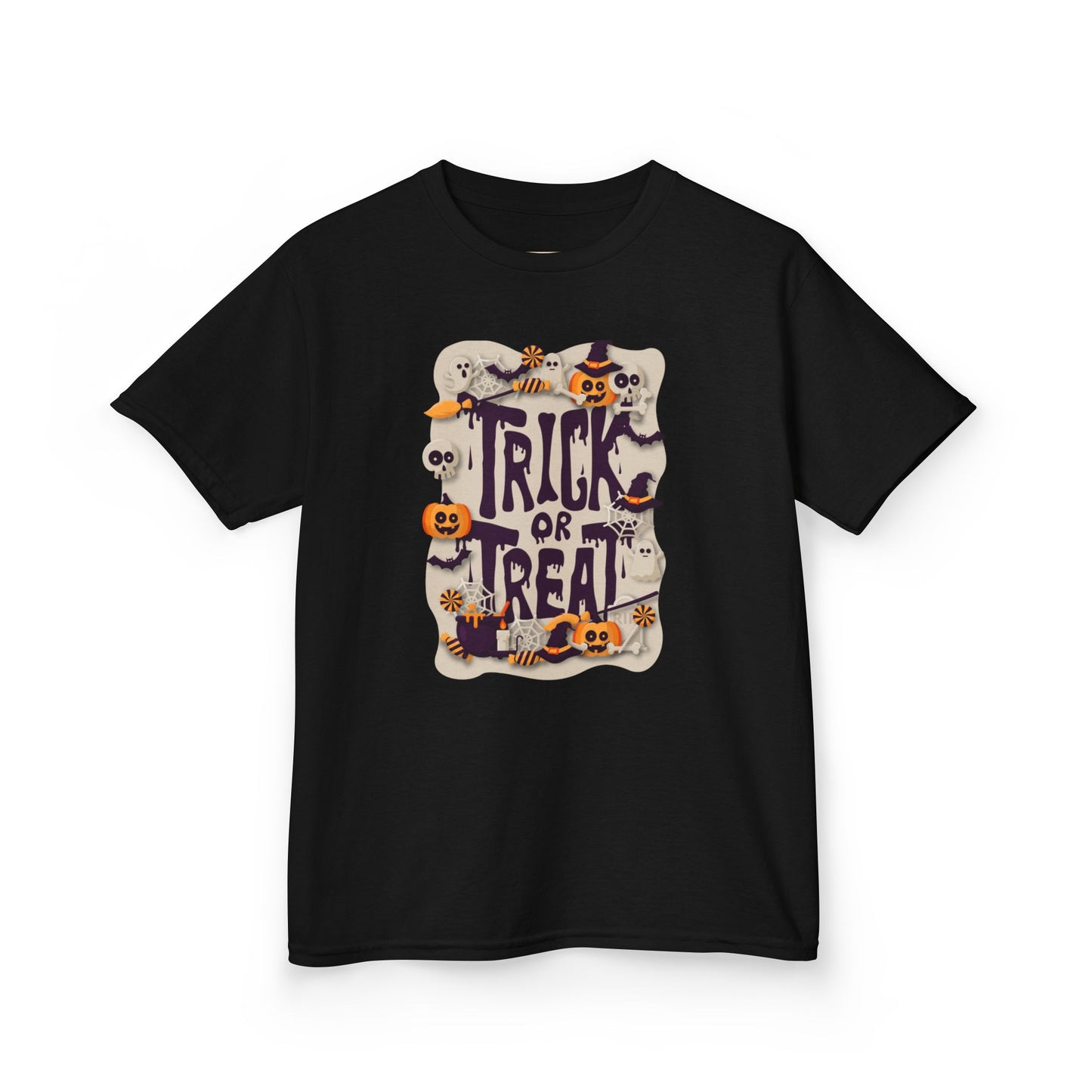 Kids Halloween Tee, Trick or Treat Shirt, Fun Fall Apparel, Halloween Costume, Kids Graphic Tee, Spooky Season T-Shirt