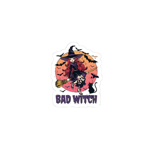 Bad Witch Kiss-Cut Stickers, Halloween Decor, Spooky Bad Witch, Gift for Her
