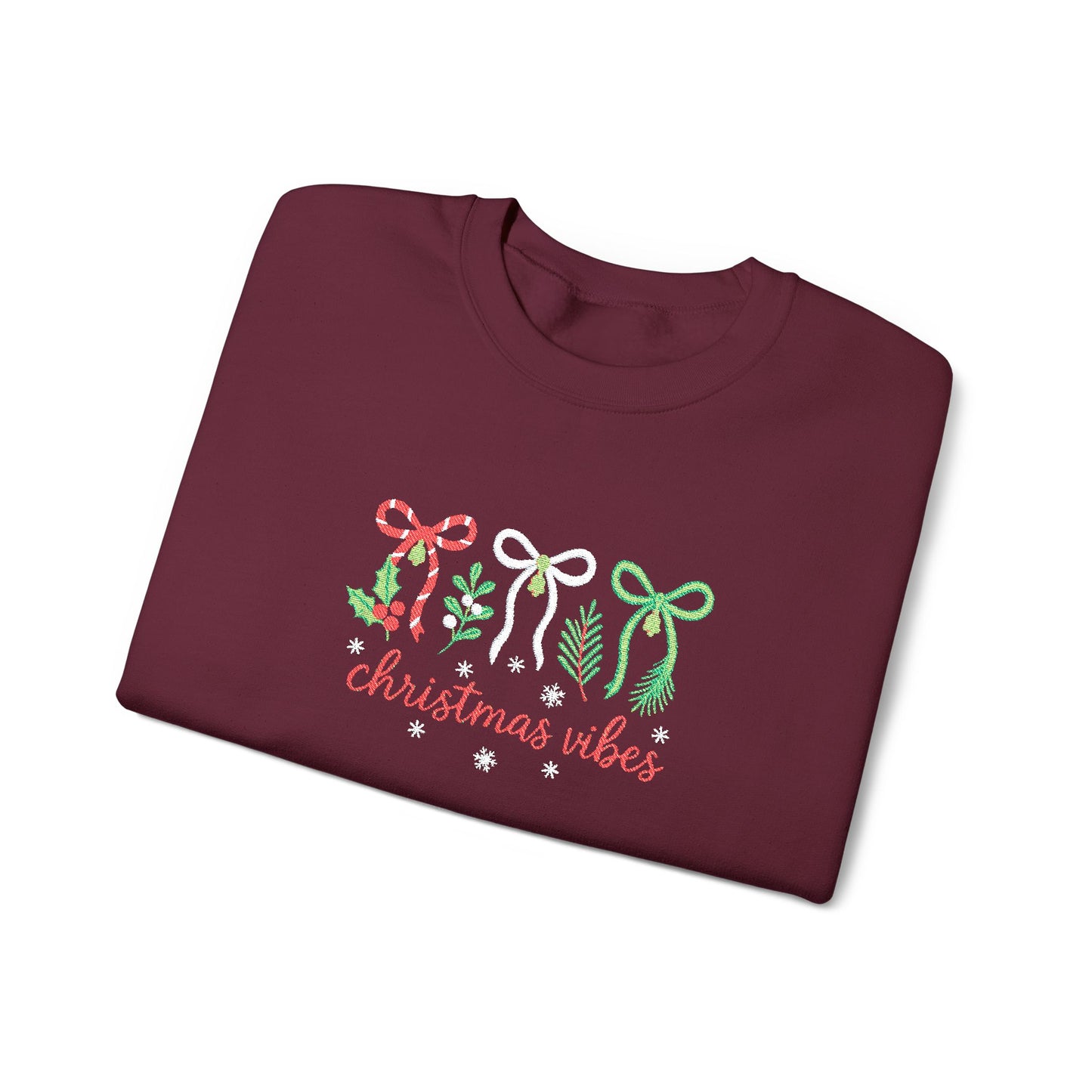 Embroidered Christmas Vibes Sweatshirt