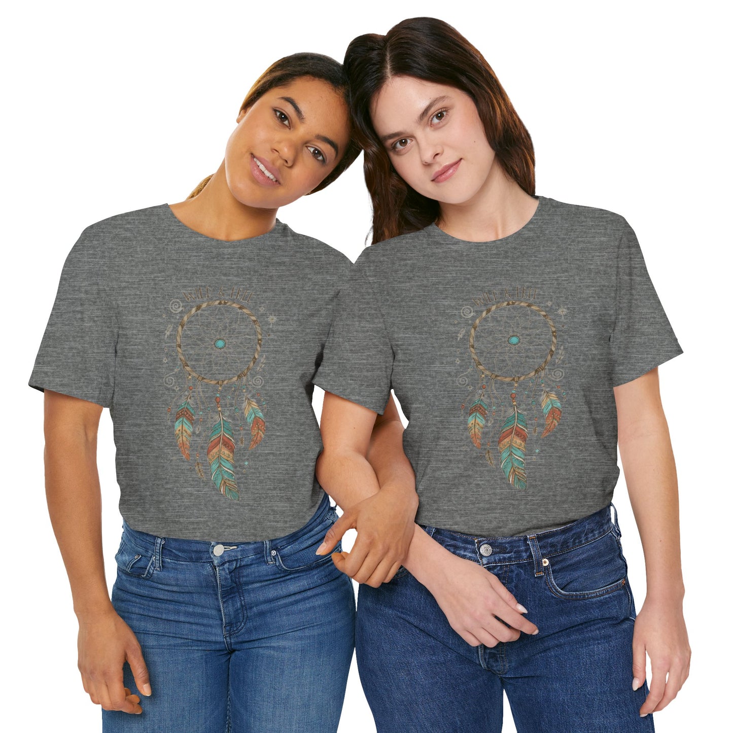 Dreamcatcher Graphic Tee, Wild & Free Shirt, Boho Style Top, Gift for Nature Lovers, Casual Everyday Wear