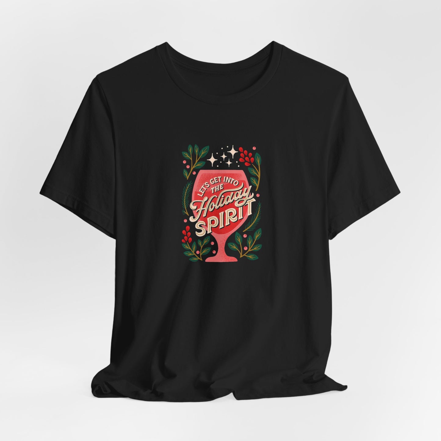 Holiday Spirit Short Sleeve Tee - Unisex Jersey T-Shirt, Festive Casual Wear, Christmas Gift, Family Gatherings, Seasonal Apparel