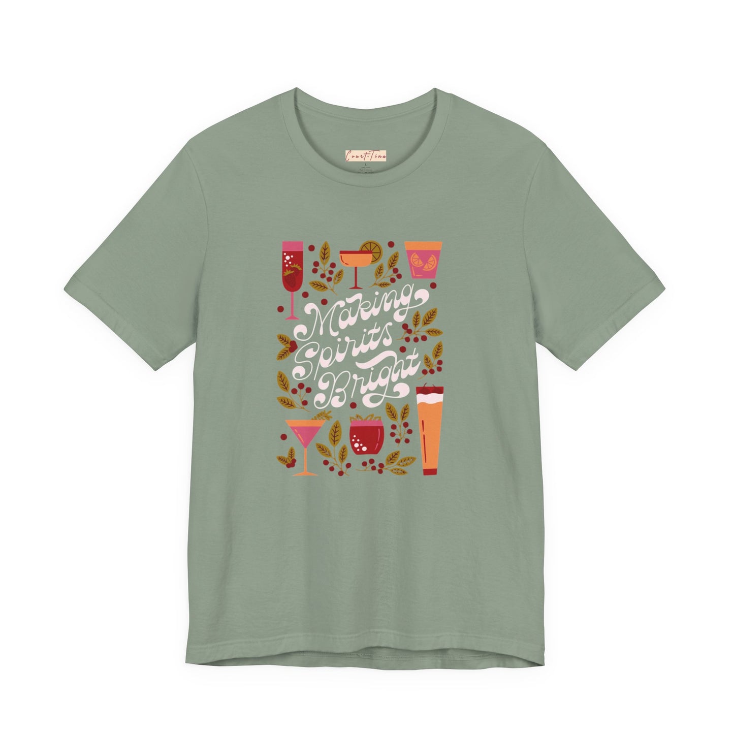 Cheers to Life Unisex Short Sleeve Tee, Fun Party T-Shirt, Gift for Cocktail Lovers, Relaxed Fit Shirt, Making Spirits Bright Tee