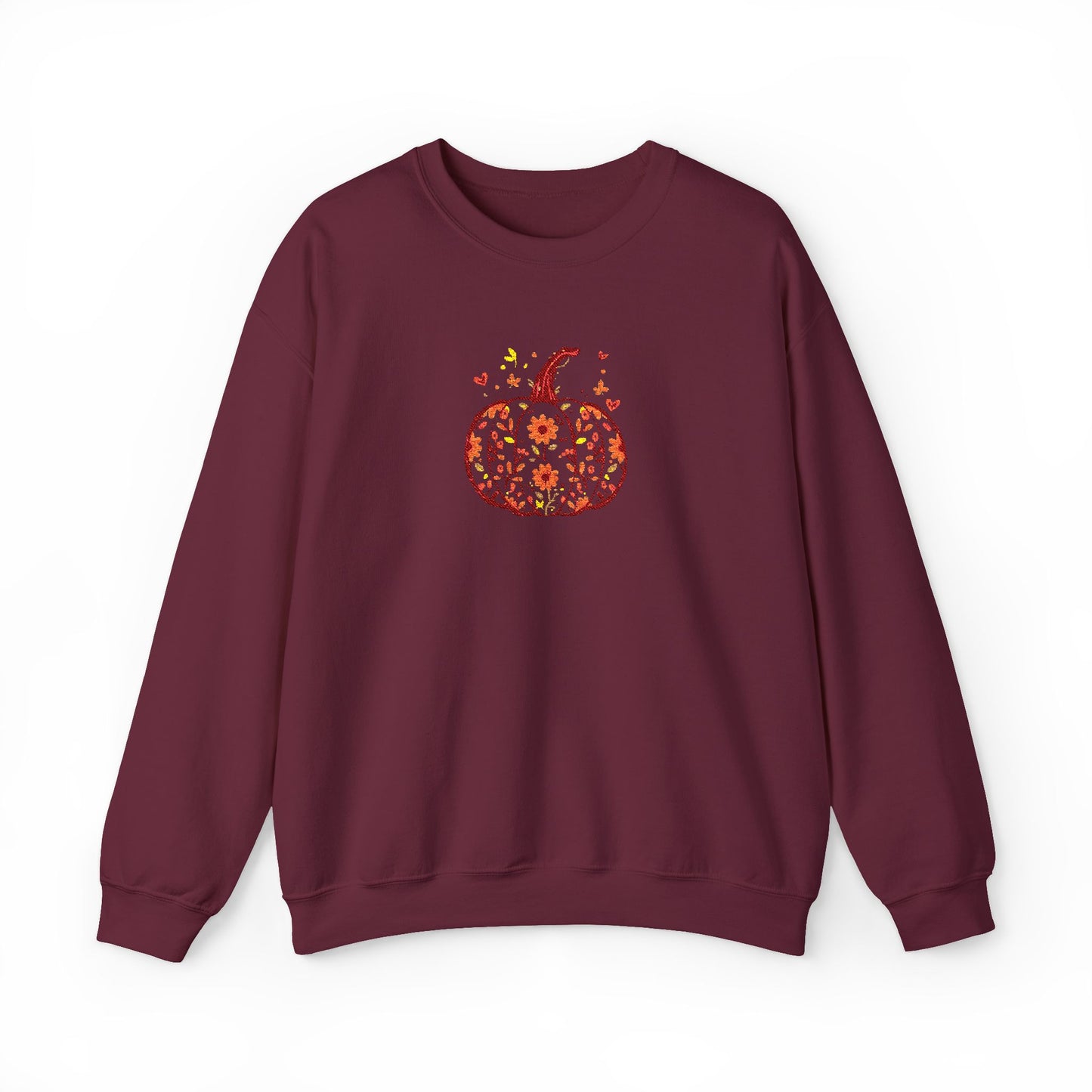 Embroidered Autumn Vibes Pumpkin Sweatshirt