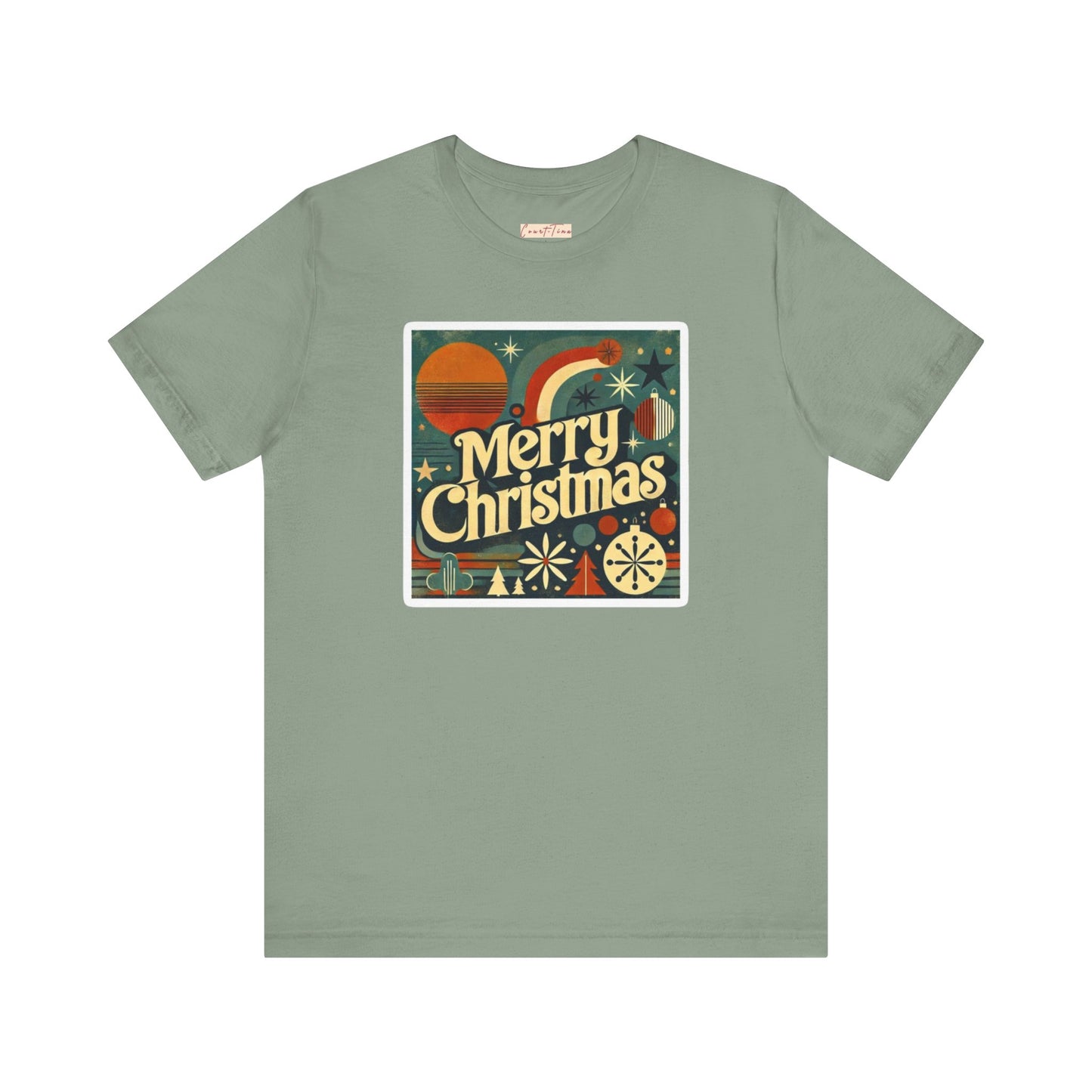 Vintage Retro Merry Christmas Unisex Short Sleeve Tee, Holiday Gift, Festive Shirt, Christmas Apparel, Casual Wear