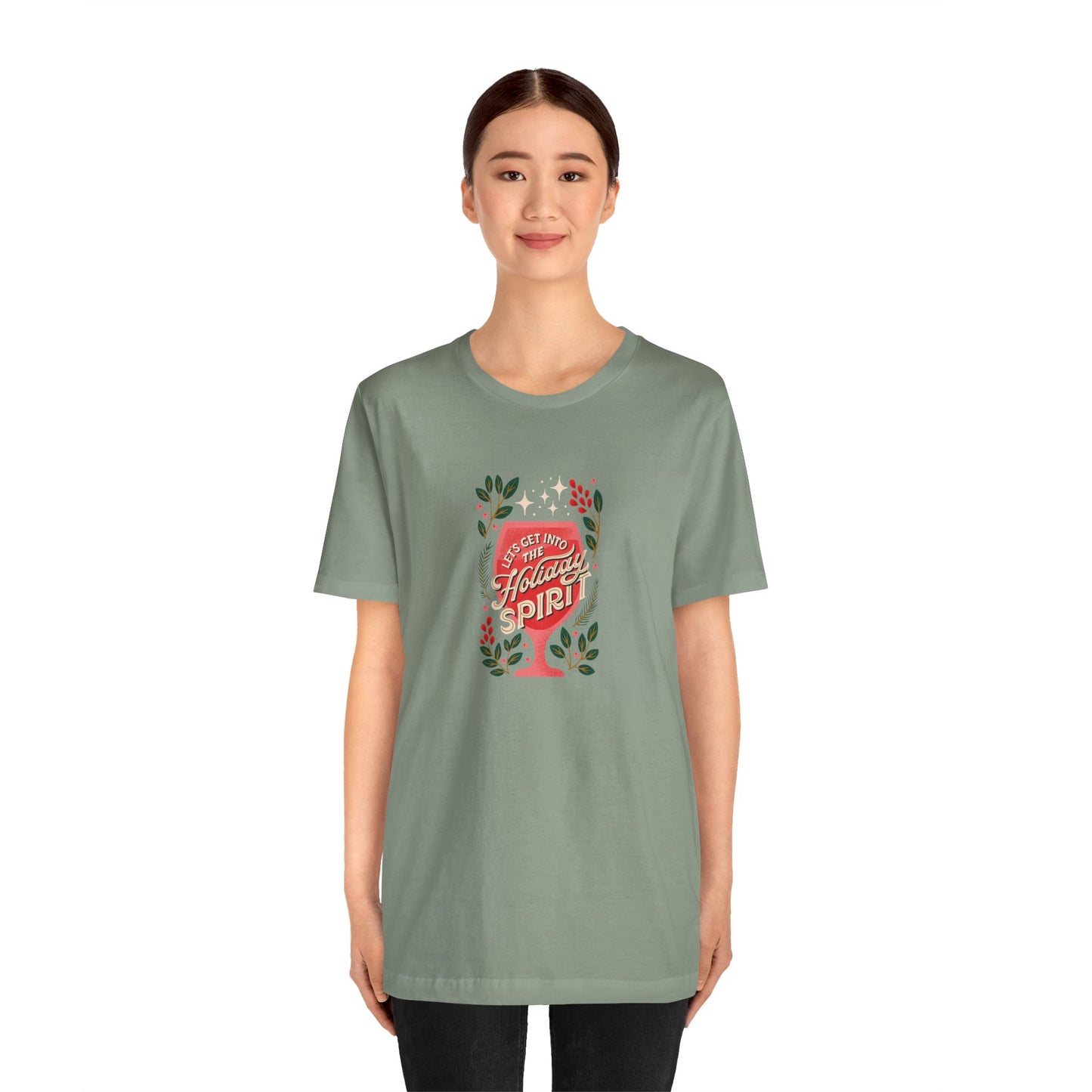 Holiday Spirit Short Sleeve Tee - Unisex Jersey T-Shirt, Festive Casual Wear, Christmas Gift, Family Gatherings, Seasonal Apparel