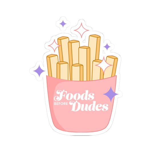 Charming Kiss-Cut Stickers - 'Foods Before Dudes' Motivational Decor, Laptop Stickers, Cute Feminine Gifts, Fun Party Favors, Kawaii [...]