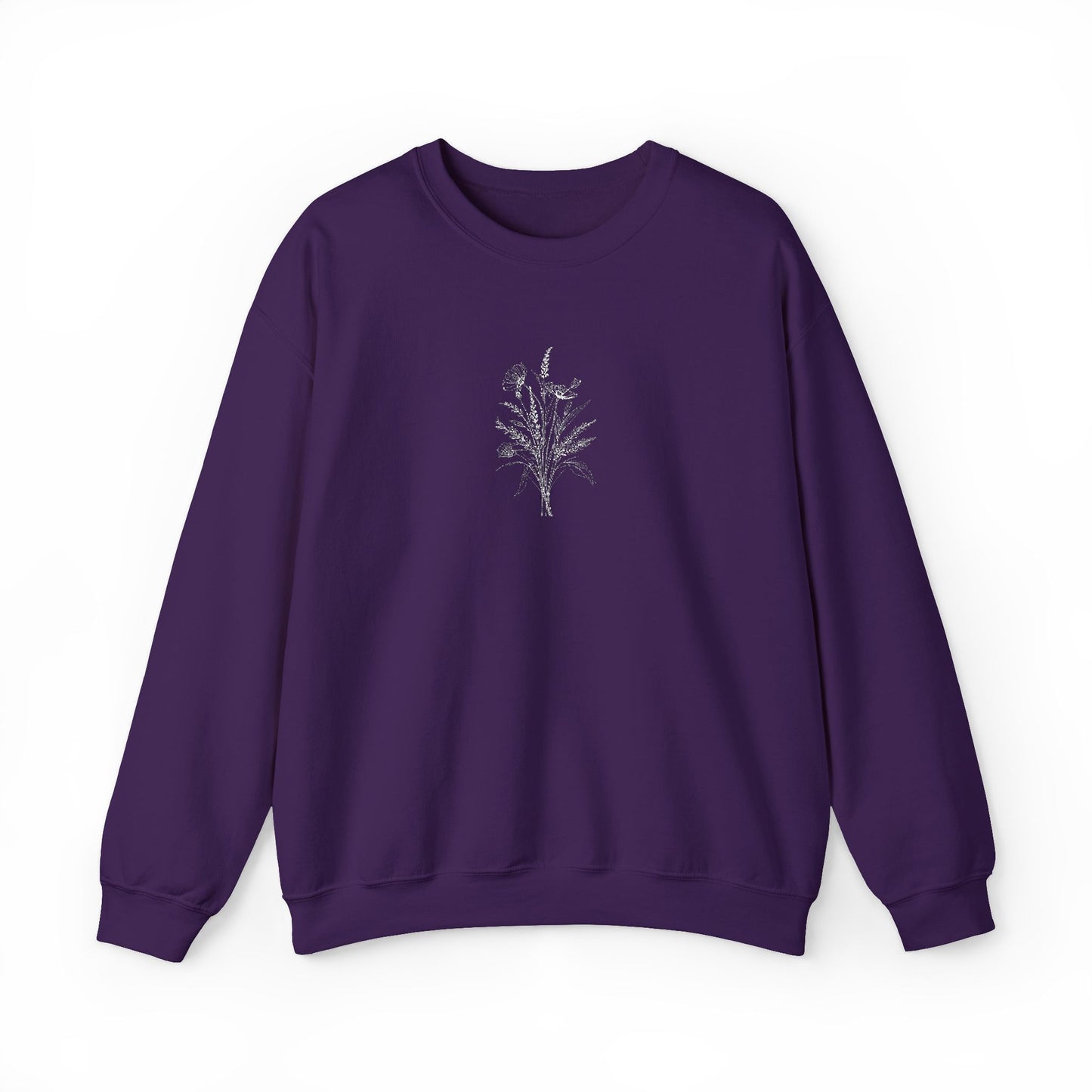 Cozy Embroidered Wildflower Bouquet  Crewneck Sweatshirt, Soft Sweatshirt, Fall Apparel, Gift for Nature Lovers, Casual Wear, Eco-Friendly Fashion