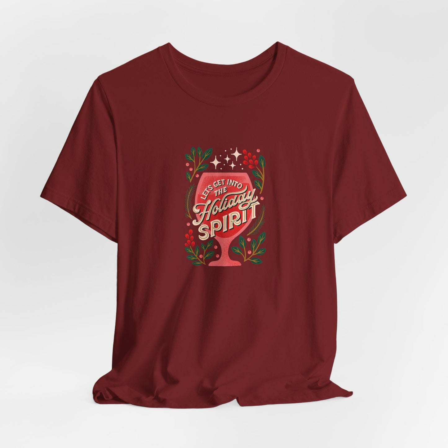 Holiday Spirit Short Sleeve Tee - Unisex Jersey T-Shirt, Festive Casual Wear, Christmas Gift, Family Gatherings, Seasonal Apparel