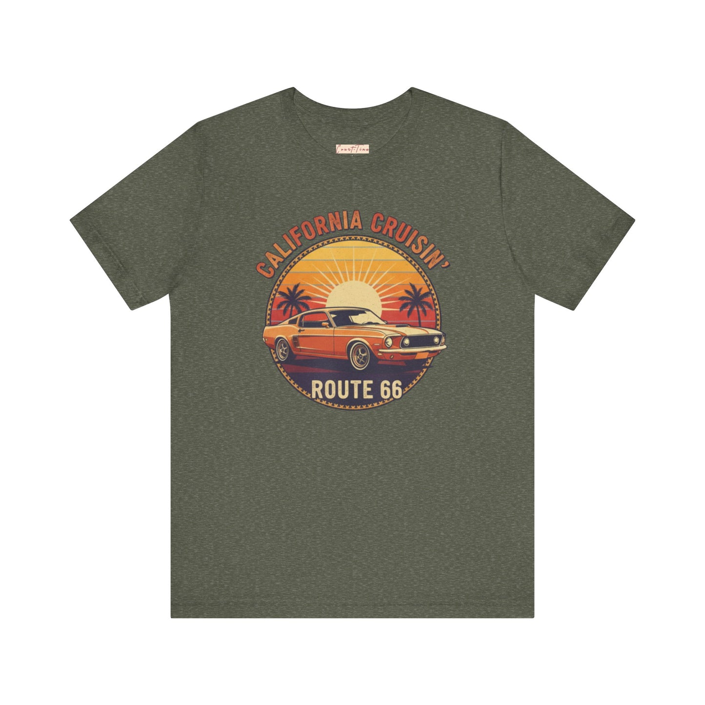 California Cruisin' Vintage Tee, Retro Car Shirt, Route 66 Graphic Tee, Perfect for Road Trips, Travel Lovers Apparel, Unisex T-Shirt