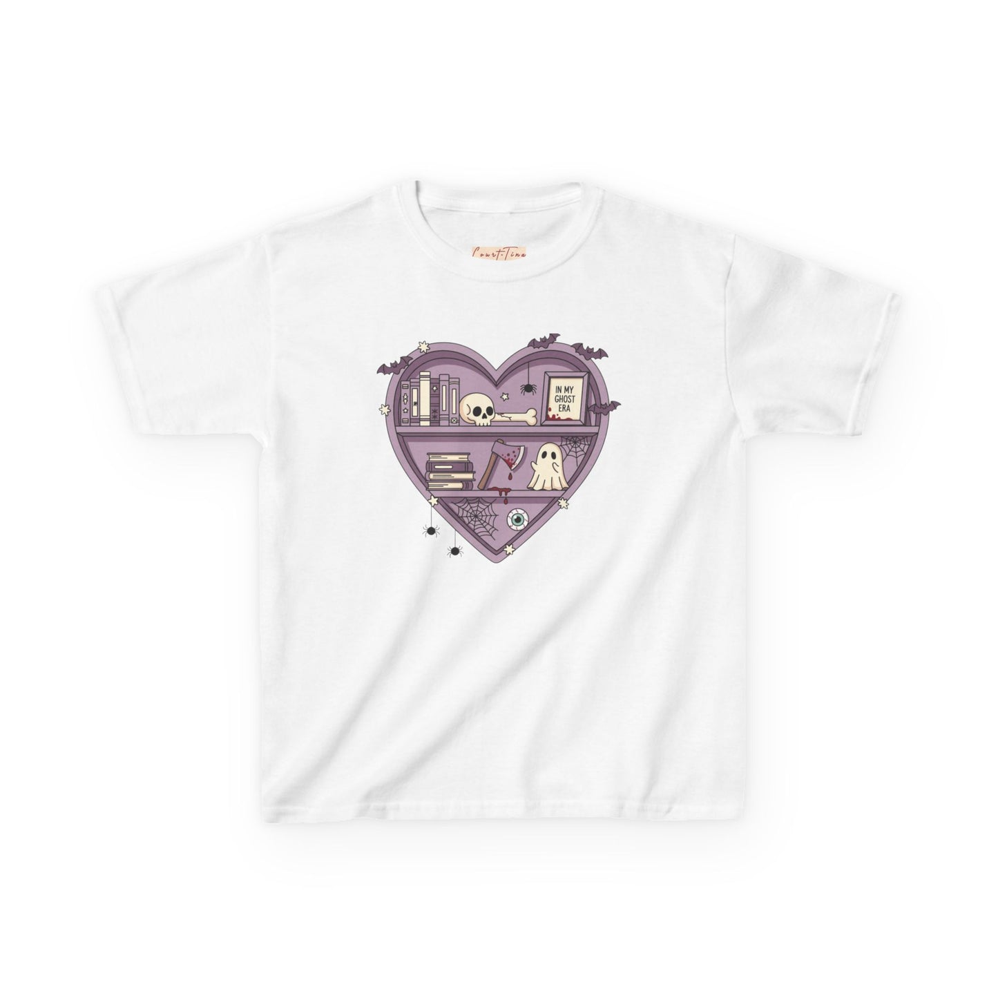 Ghost Heart Kids Tee, Cute Kids T-Shirt, School Spirit Shirt, Birthday Gift for Kids, Cute Graphic Tee
