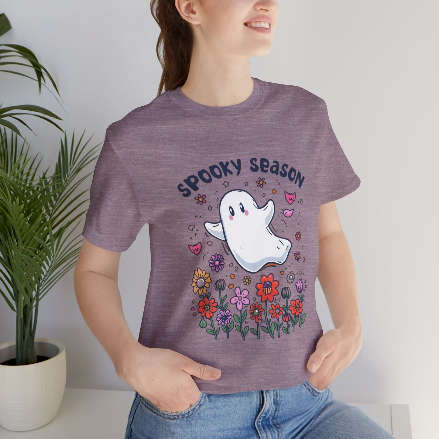 Spooky Season Ghost Tee, Spooky Season Unisex T-Shirt, Cute Halloween Outfit, Fall Vibes Shirt, Ghost Lover Gift