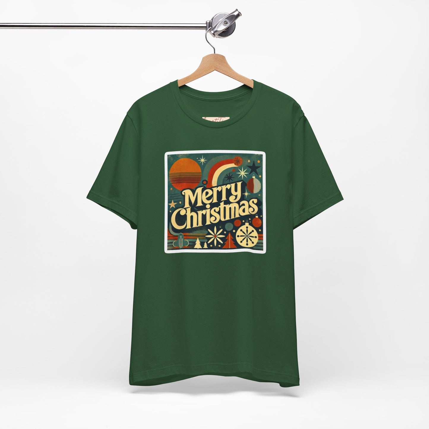 Vintage Retro Merry Christmas Unisex Short Sleeve Tee, Holiday Gift, Festive Shirt, Christmas Apparel, Casual Wear