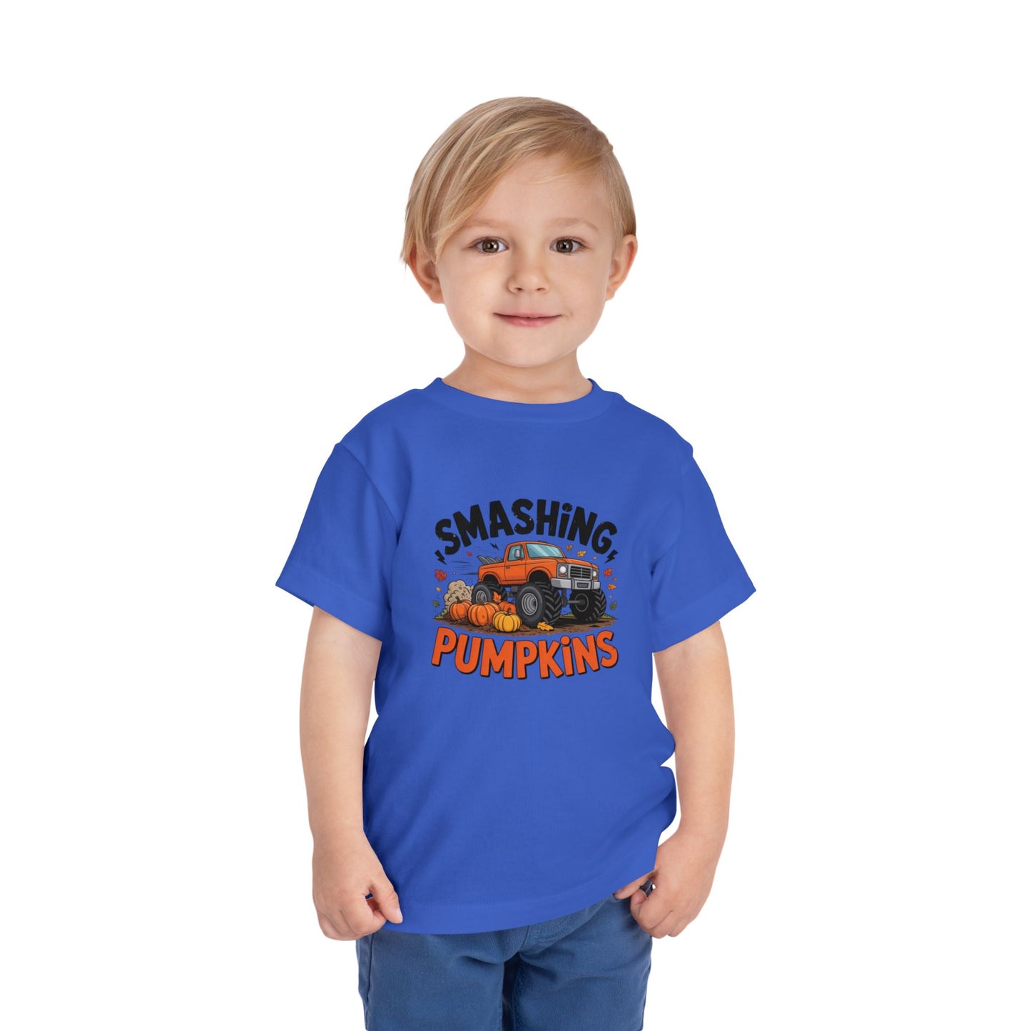 Toddler Smashing Pumpkins Tee - Adorable 'Smashing Pumpkins' Graphic, Perfect for Fall, Halloween, Kids' Costume, Pumpkin Patch