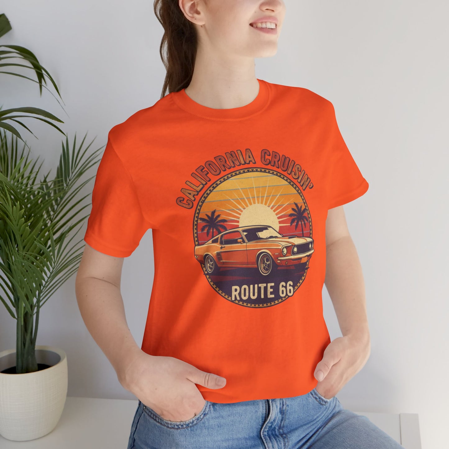 California Cruisin' Vintage Tee, Retro Car Shirt, Route 66 Graphic Tee, Perfect for Road Trips, Travel Lovers Apparel, Unisex T-Shirt