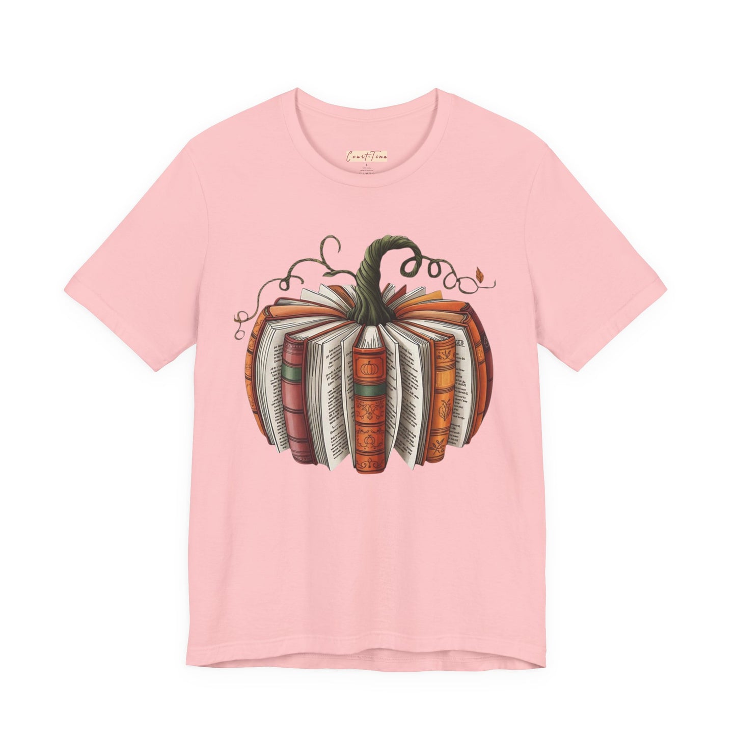 Fall Pumpkin Books Unisex Tee - Cozy Autumn T-Shirt for Book Lovers