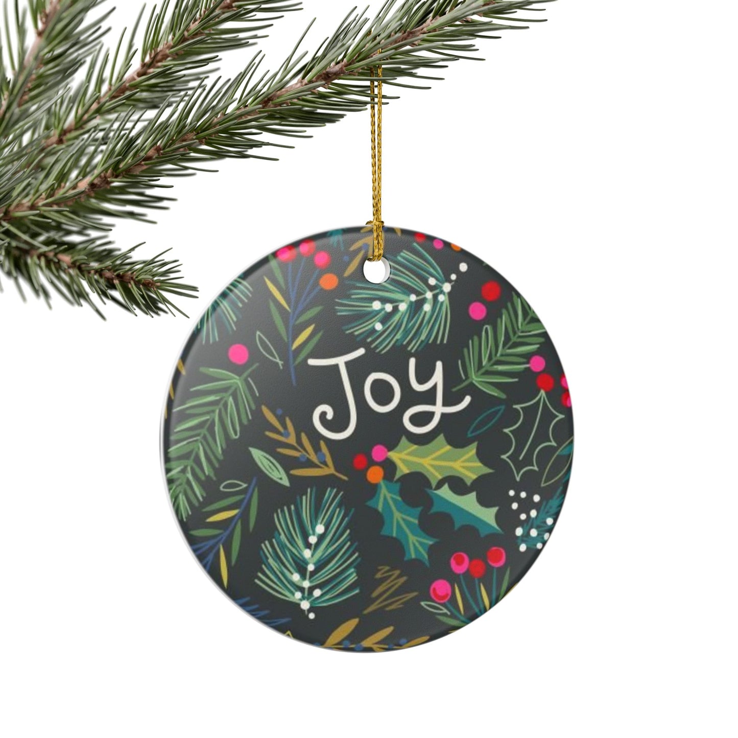 Joyful Holiday Ceramic Ornament