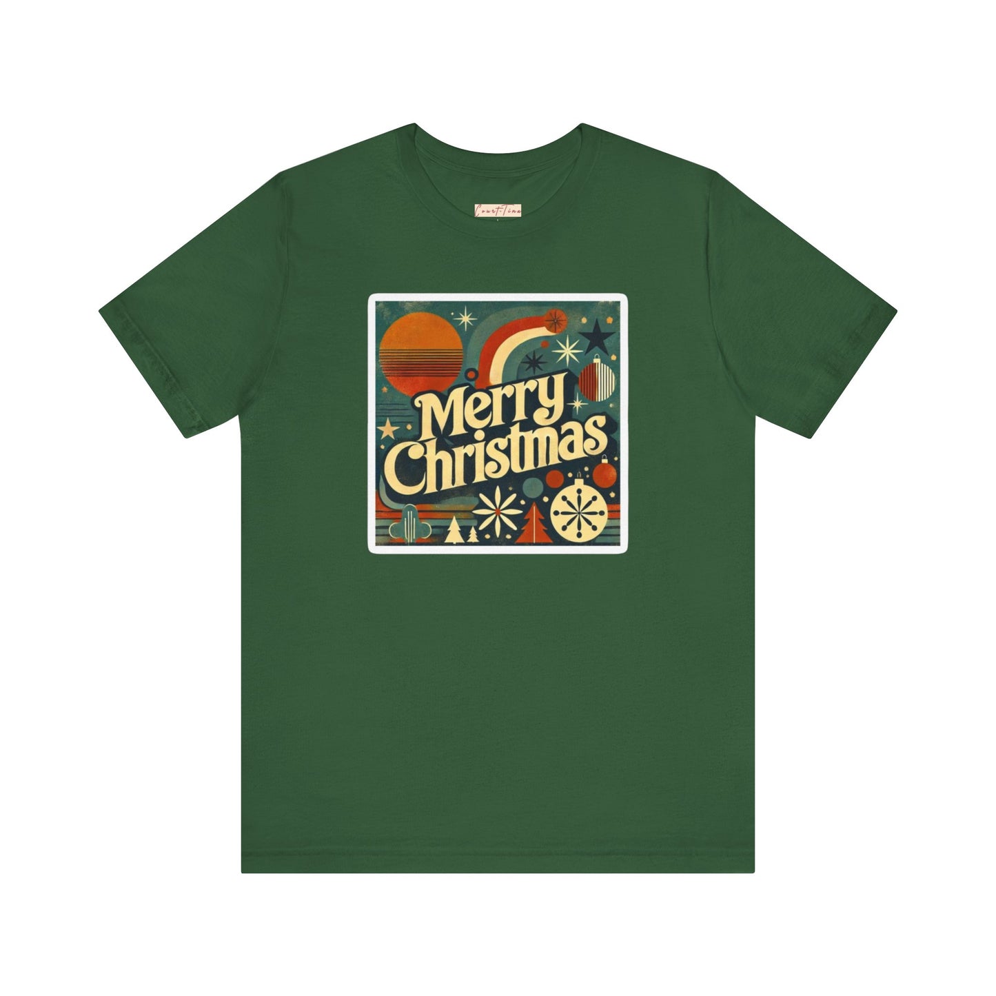 Vintage Retro Merry Christmas Unisex Short Sleeve Tee, Holiday Gift, Festive Shirt, Christmas Apparel, Casual Wear