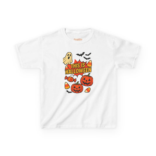 Halloween Kids Tee, Spooky Shirt for Children, Ghost Pumpkin Costume Top, Trick-or-Treat Apparel, Autumn Celebration Wear