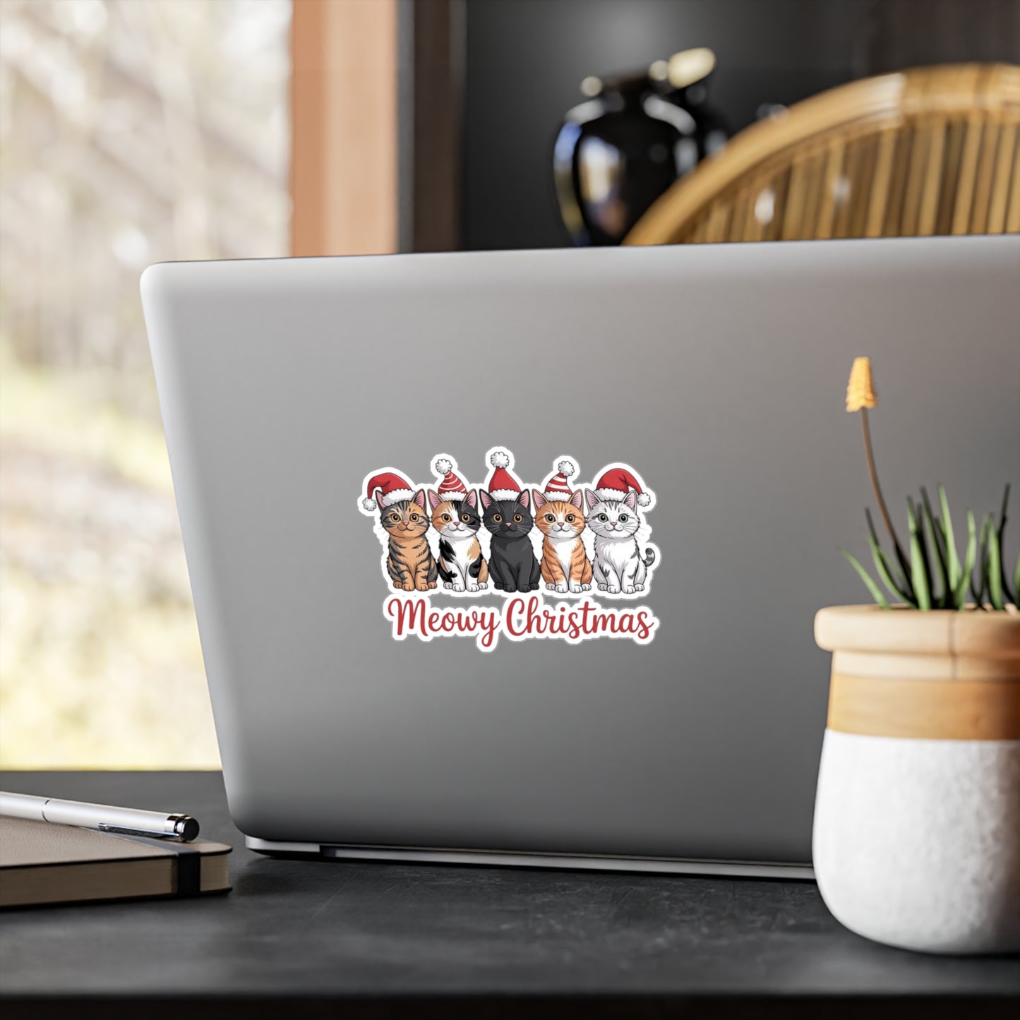 Christmas Cat Vinyl Decal