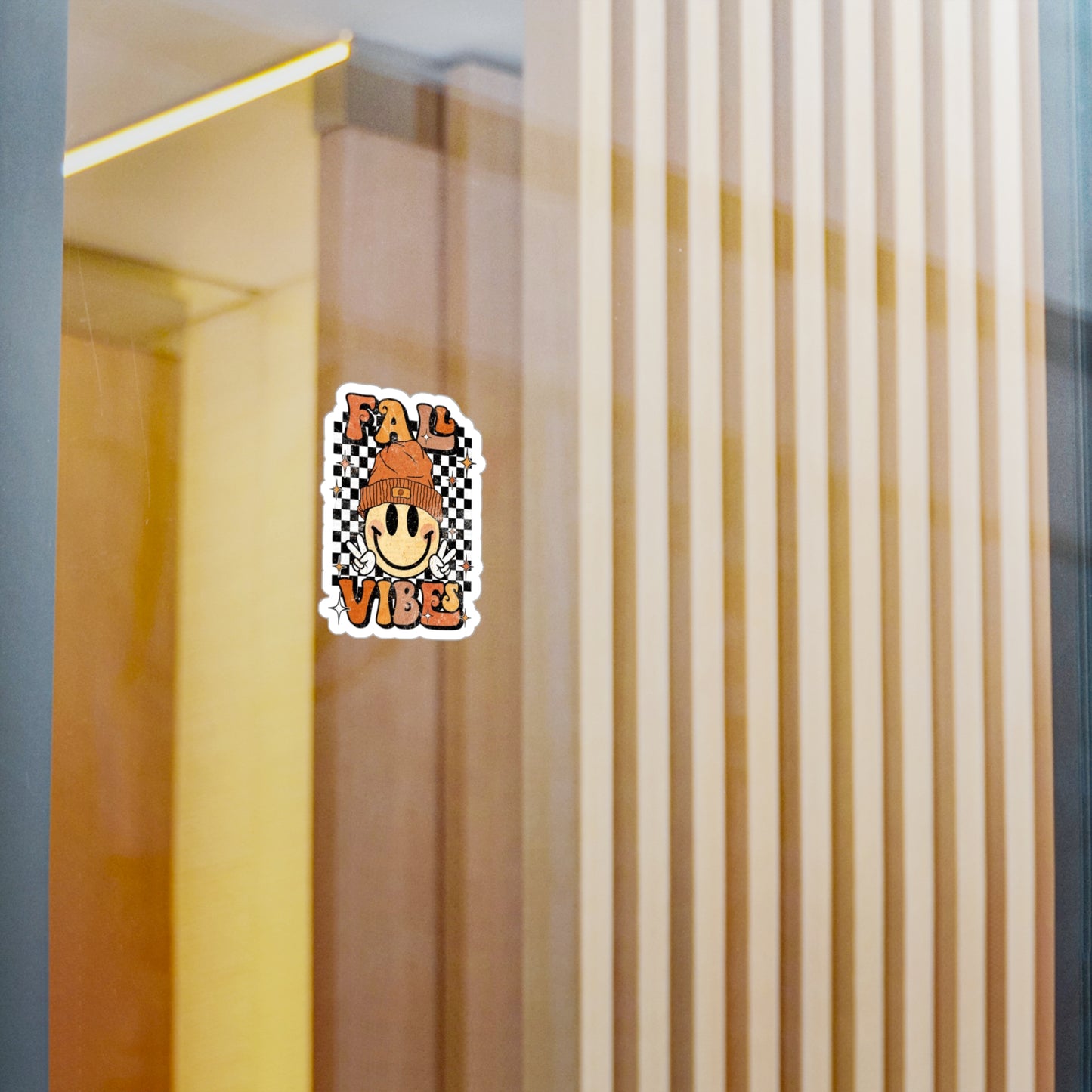 Fall Vibes Kiss-Cut Vinyl Decals - Cheerful Autumn Stickers for Home Décor, Laptop, Car, Gifts, Seasonal Decorations