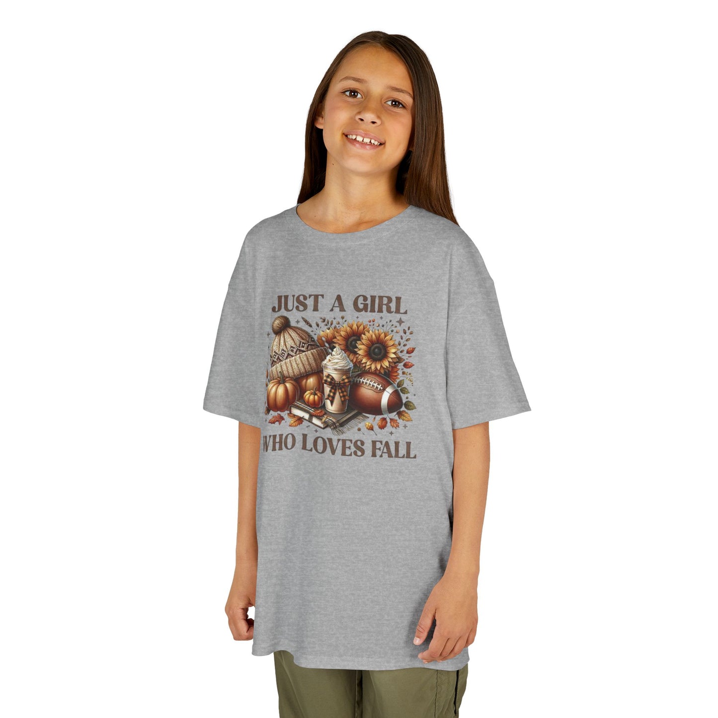 Just a Girl Who Loves Fall Kids Tee- Cozy Autumn Clothing