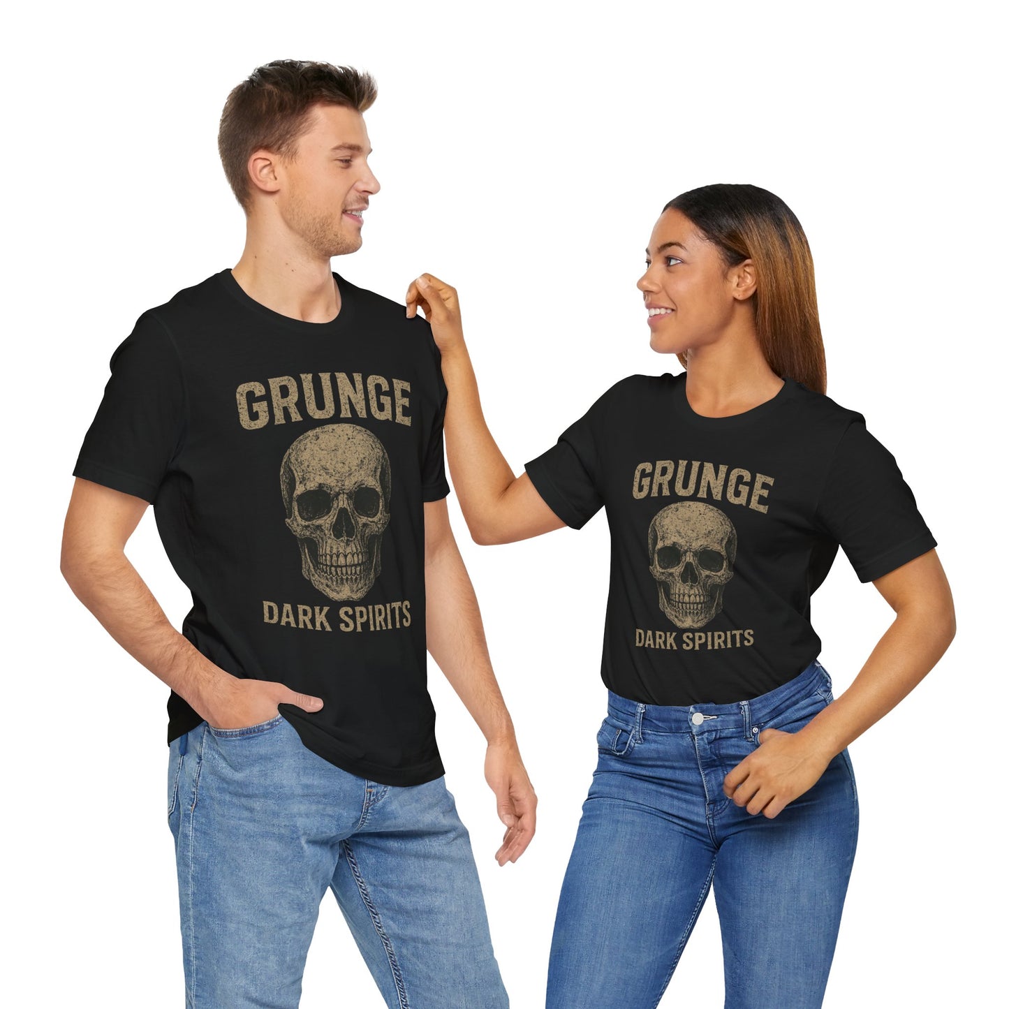 Grunge Skull Graphic Tee, Unisex T-Shirt for Music Lovers, Alternative Fashion, Casual Wear, Halloween Party, Vintage Style