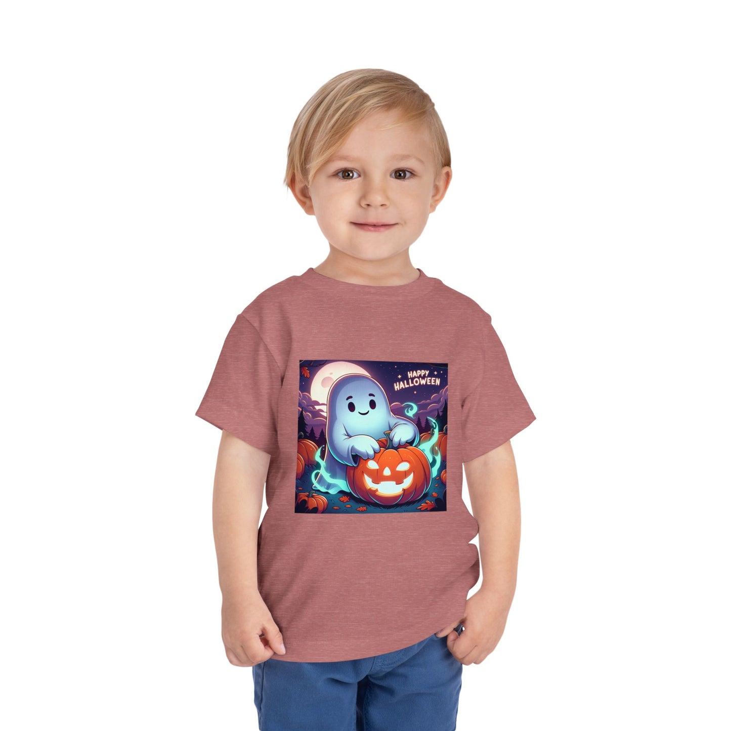 Happy Halloween Toddler Tee, Cute Kids Halloween Shirt, Ghost Pumpkin T-Shirt, Toddler Fall Apparel, Halloween Party Outfit